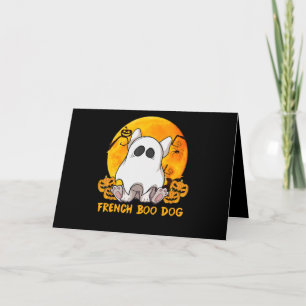 Spinercadeau Franse Boo Bulldog Met Pompoenspinnen Kaart