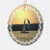 Spinnaker Sailboat Sunset Ornament (Links)