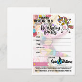 SpinNations Eenhoorn Verjaardagsuitnodigingen Kaart (Voorkant / Achterkant)