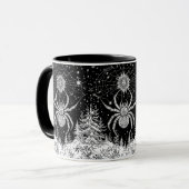 Spinne mit Mandala Netz magischer Sternenhimmel Mok (Voorkant links)