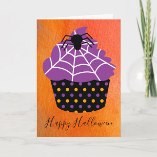 Spinnen cupcake Halloween thema Kaart