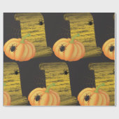 Spinnen en pompoen cadeaupapier (Vlak)