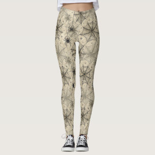 spinnen en webben Halloween-patroon Leggings