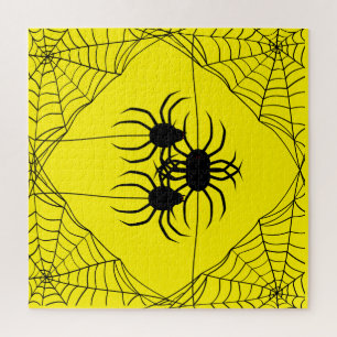 Spinnen en webpuzzel, 676 stuks, geel legpuzzel