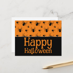 Spinnen Fijne Halloween Feest Black Oranje Maatwer Briefkaart
