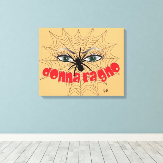 Spinnen Frau Druck auf Keilleinwand Canvas Afdruk (Insitu (Houten vloer))