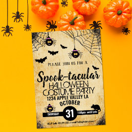 spinnen griezelig halloweenfeest spook-tacular kaart
