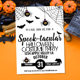 spinnen griezelig halloweenfeest spook-tacular kaart