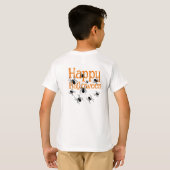 Spinnen Happy Halloween Zwart en Sinaasappel T-shirt (Achterkant volledig)