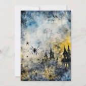 Spinnen spookachtige Halloween-feest Kaart (Achterkant)