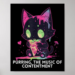 Spinnende de muziek van tevredenheid Schattige ple Poster
