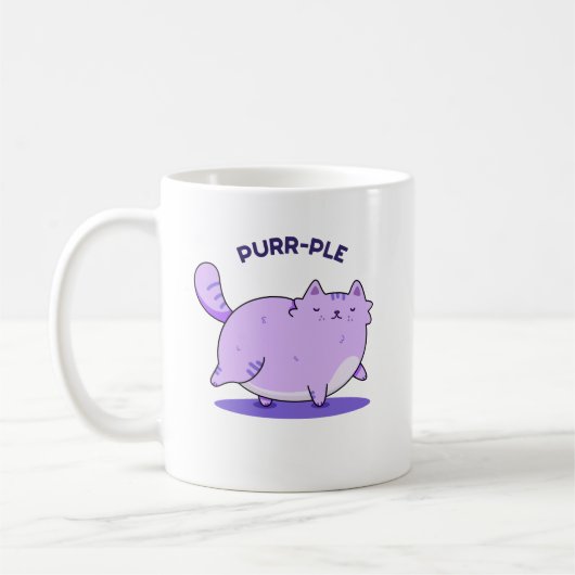 Spinnende Funny Fat Kitty Cat Pun Koffiemok (Links)
