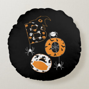 spinnengeschenk Boo Mask Spider Witch Pet Pompoen Rond Kussen