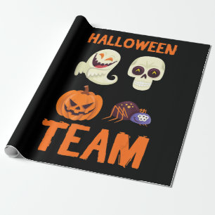 spinnengeschenk Halloween Team Pompoen Spook Cadeaupapier