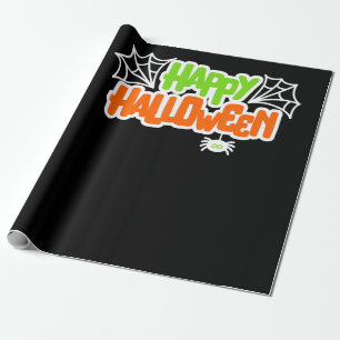 spinnengeschenk Happy Halloween Kleurrijke Schat Cadeaupapier