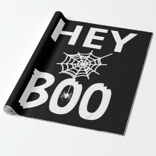 spinnengeschenk   Hey Boo Halloween Grappig Spinne Cadeaupapier
