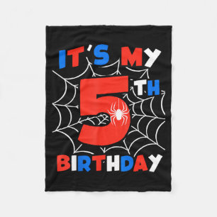 Spinnenweb 5e verjaardagsfeestje 5 jaar verjaardag fleece deken