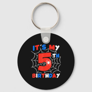 Spinnenweb 5e verjaardagsfeestje 5 jaar verjaardag sleutelhanger