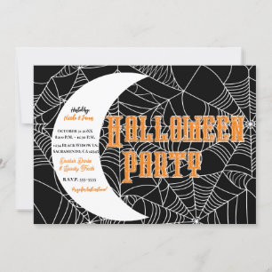 Spinnenweb Halvemaan Halloween Verkleedfeest Kaart