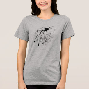 Spinnenweb & Hand Illustratie Tri-Blend Shirt