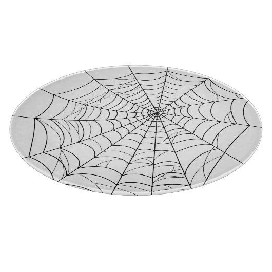 Spinnenweb of Cobweb Minimal Line Art Halloween Snijplank (Hoek)
