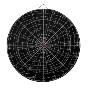 spinnenweb op Zwart Dartbord