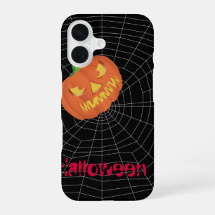spinnenweb op zwart iPhone 16 hoesje