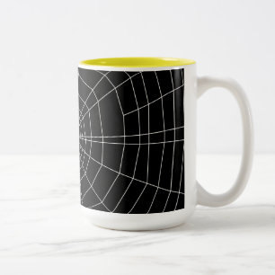 spinnenweb op Zwart Tweekleurige Koffiemok