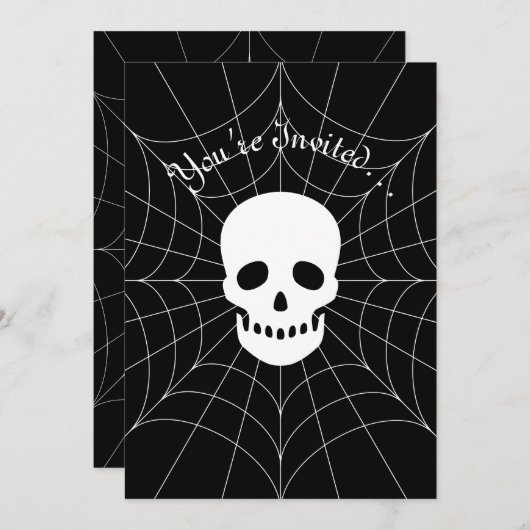 Spinnenweb Schedel Uitnodiging (Voorkant / Achterkant)