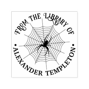 Spinnenweb & Spin #2 Silhouet Uit de Bibliotheek Zelfinktende Stempel