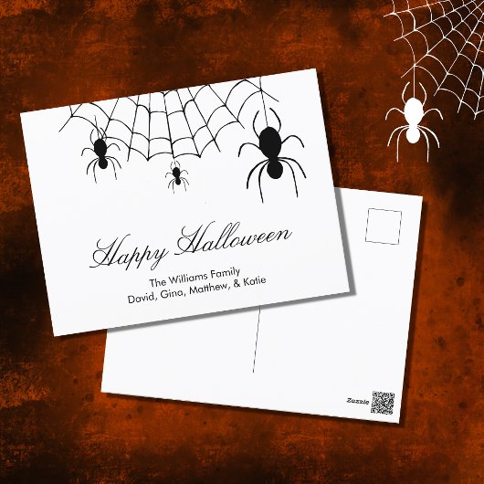 Spinnenweb Zwart Wit Halloween Briefkaart