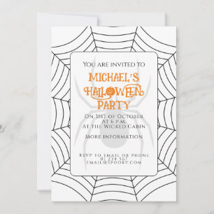 Spinnenweb zwart wit Halloween feest Kaart