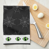 Spinnenwebben en Big Eyes Keukenhanddoek (Quarter Fold)