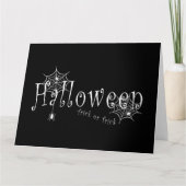 Spinnenwebben en spinnen over Halloween Bedankkaart (Voorkant)