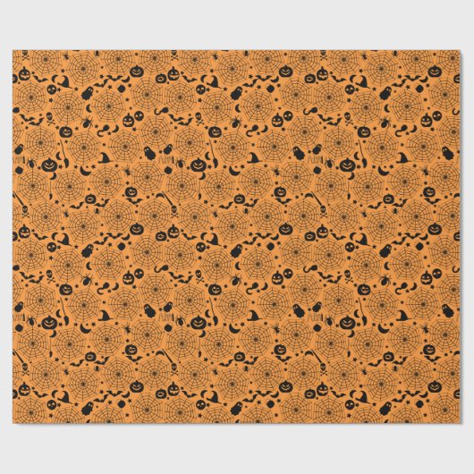 Spinnenwebs Halloween aangepaste kleur Cadeaupapier (Vlak)