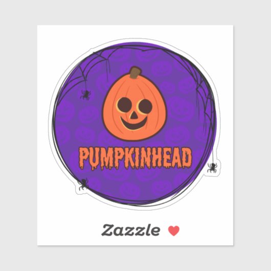 Spinnenwebs & Pompoenkoppen Ronde Sticker (Vel)