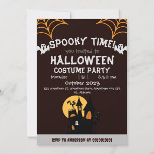 spinnenwebs Sinaasappel Spooky Adult Halloween Par Kaart