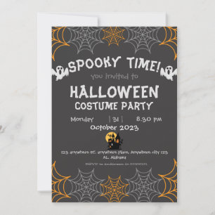 spinnenwebs Sinaasappel Spooky Adult Halloween Par Kaart