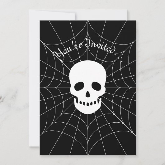 Spinneweb Schedel Uitnodiging (Voorkant)