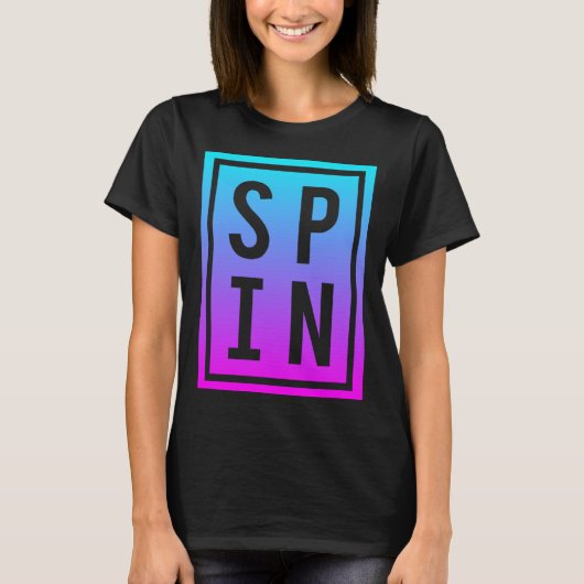 Spinning Class Saying Spin Workout Exercise Bike F T-shirt (Voorkant)