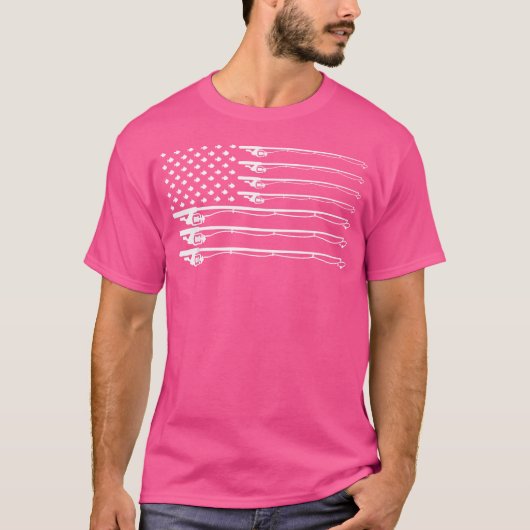 Spinning Rod Vissen Flag T Shirt (Voorkant)
