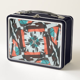 Spinning Tegel Design in Sinaasappel, zwart en Aqu