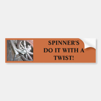 SPINNINGWIEL, SPINNER DOET HET MET EEN TWIST! BUMPERSTICKER