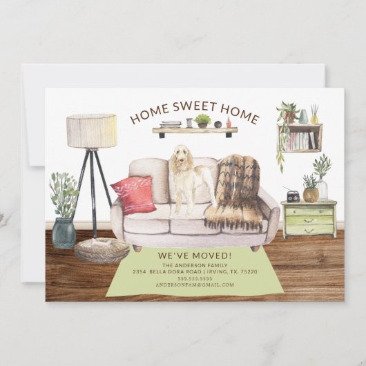 Spinone Italiano Chien Faire-part de déplacement (Devant)