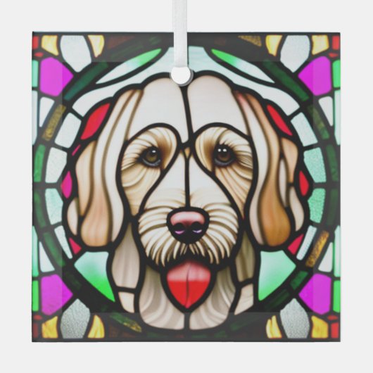 Spinone Italiano "Glas in lood" Glas Ornament (Voorkant)