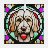 Spinone Italiano "Glas in lood" Glas Ornament (Achterkant)