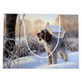 Spinone Italiano liet het sneeuwen Kerstmis Groot Cadeauzakje (Achterkant)