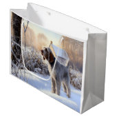 Spinone Italiano liet het sneeuwen Kerstmis Groot Cadeauzakje (Voorkant Gekanteld)