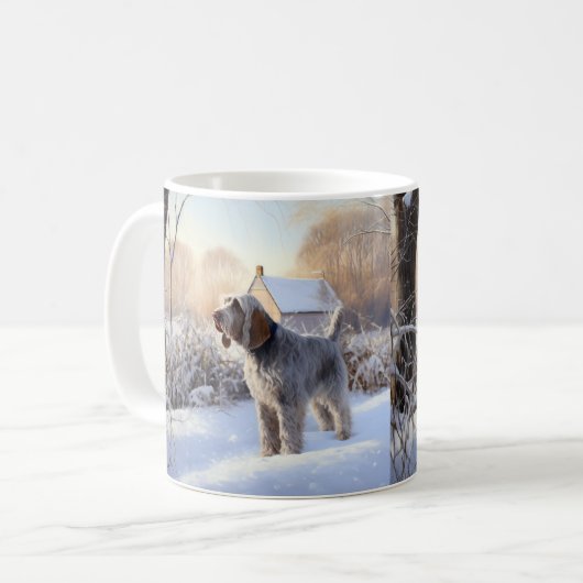 Spinone Italiano liet het sneeuwen Kerstmis Koffiemok (Voorkant links)