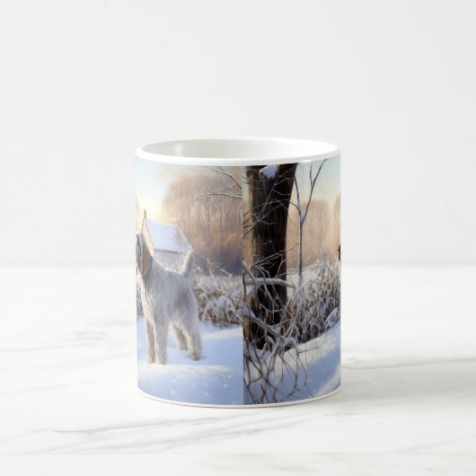 Spinone Italiano liet het sneeuwen Kerstmis Koffiemok (Center)